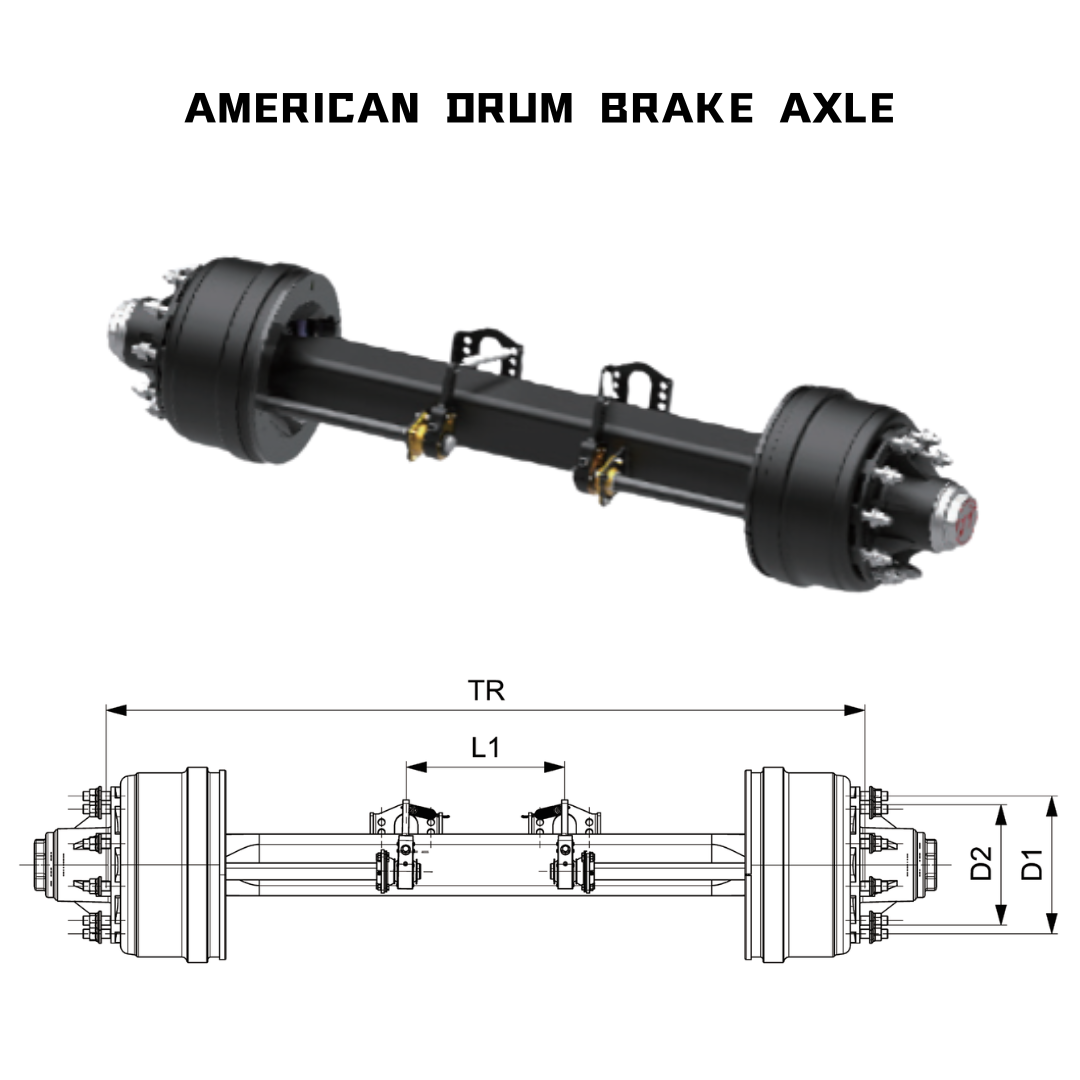 AMERICAN DRUM BRAKE AXLE