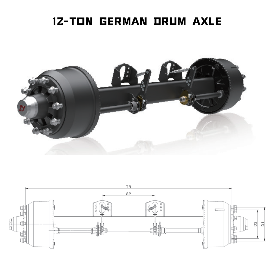 12-TON GERMAN DRUM AXLE
